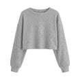 thumbnail image 6 of Liuinsasek Women's Cropped Top Long Sleeve Round-Neck Fashion Solid Color Pullover Fall/Winter Classic Casual and Comfortable Ribbed Top Sweater, 6 of 7