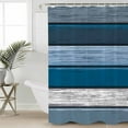 thumbnail image 2 of Small Stall Shower Curtain 36x72 Inch Narrow Half Size Farmhouse Navy Blue Ombre Bath Curtains Bathroom Decor Country Vintage Wooden Waterproof Fabric Shower Curtain Set with Hooks 36 Inch, 2 of 6