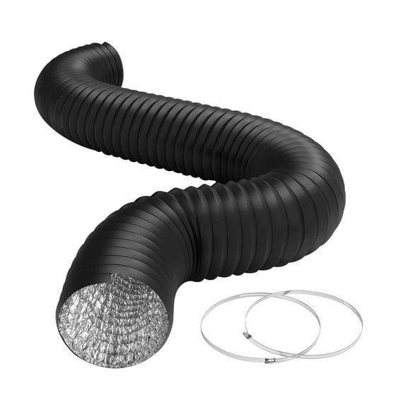 Conducto de aluminio iPower de 10 pulgadas y 8 pies con 2 abrazaderas para HVAC