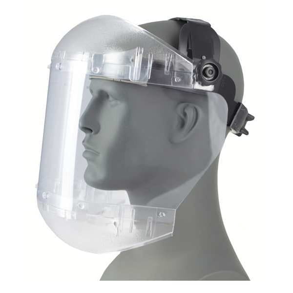Sellstrom Face Shield - 380 Series &ldquo;MAX LIGHT&rdquo; - 6.5" x 19.5" x 0.040" Window - Clear - Ratcheting Headgear - Dual Crown