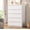 White, variant on Pink 5 Drawer Dresser for Bedroom, 15" D x 23.7" W x 40.4" H in Modern Chest of Drawers, Wood Storage Dresser with Handleless Drawers for Bedroom, Living Room, Hallway, Entryway