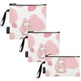 thumbnail image 2 of Haosy 3 Pack Reusable Ziploc Bags BPA Free Healthy Food Storage Bag Leakproof Sandwich Snack Freezer Bags Pink Cow and Strawberry, 2 of 7