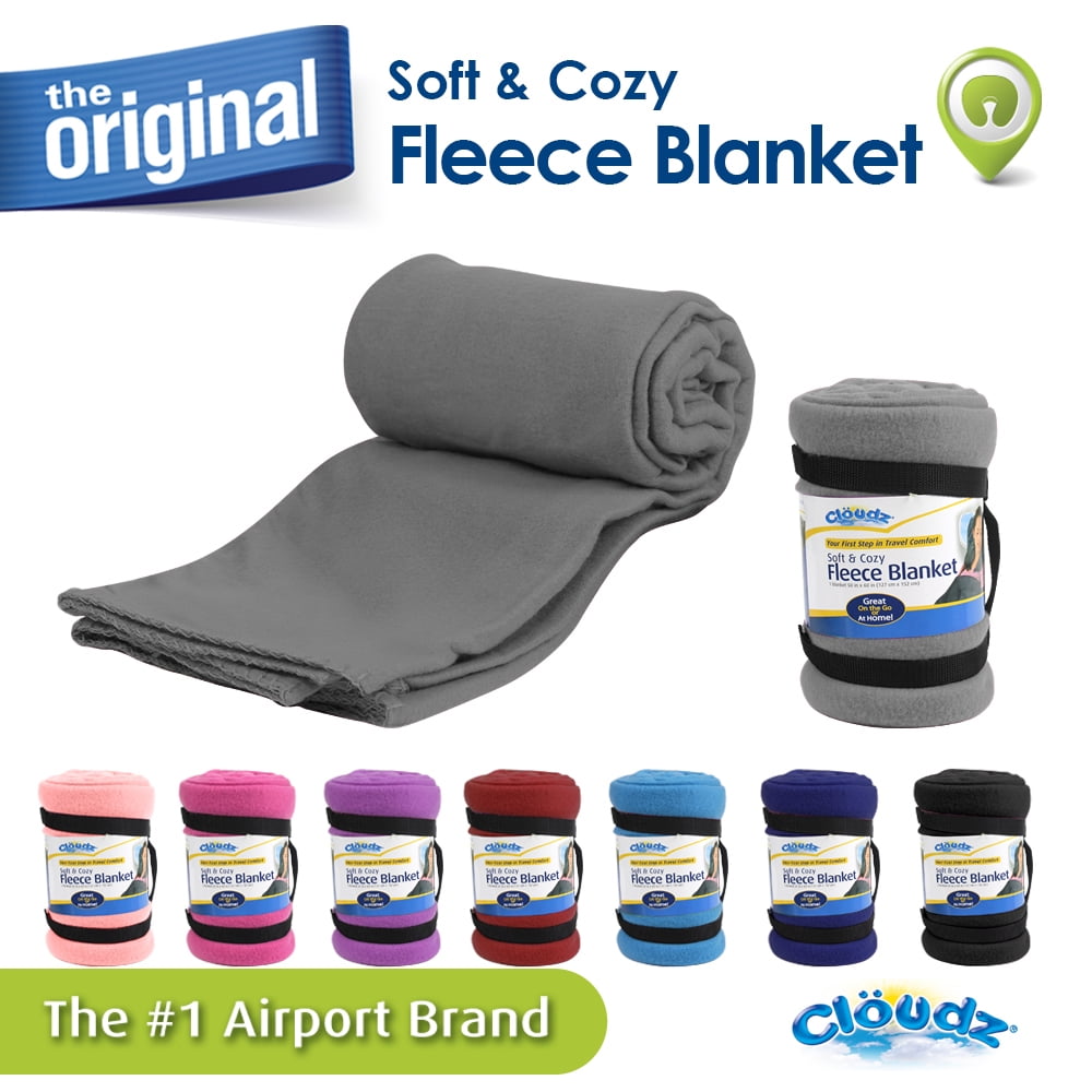 Cloudz Fleece Travel Blanket Gray