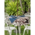 thumbnail image 3 of Outdoor Tablecloths with Umbrella Hole & Zipper, Rustic Star Brown Round Tablecloths 60 Inch, Vintage Plants Berry Wooden Grain Waterproof Table Cloth, Patio/Pool/Picnic Table Covers, 3 of 8