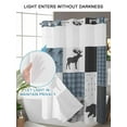 thumbnail image 6 of No Hook Shower Curtain with Snap-in Liner, Vintage Pliad Waterproof Fabric Bathroom Curtains, Farmhouse Bear Deer Trees Forest Checked Bath Curtains & Mesh Top Window Stall 48"x72", 6 of 9