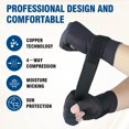thumbnail image 3 of 2 Pairs Pack Compression Gloves for Women Men, Copper Arthritis Gloves for Hand Pain Relief, Carpal Tunnel Wrist Support, Rheumatoid, Joint Swelling,Fingerless for Computer Typing(Small/Medium), 3 of 8