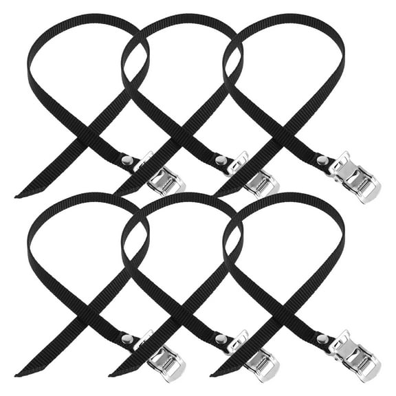 Universal Replacement Bike Pedal Straps for Stationary Bicycles Adjustable Foot Straps Fit Black 6pcs