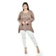 thumbnail image 1 of Blusa con detalles bordados Roman Fashion /Tallas Extras, 1-205N (Cafe) cafe 38, 1 of 5