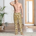 thumbnail image 6 of Lsque Gold Drops Print Men's Pajama Pants, Lounge Pant - Comfortable Home Wear,Elastic Waistband, Stylish Design-Large, 6 of 9