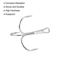 thumbnail image 5 of 4/0# 1.73" Treble Fish Hooks Carbon Steel Bend Hook with Barbs, White 20 Pack, 5 of 6