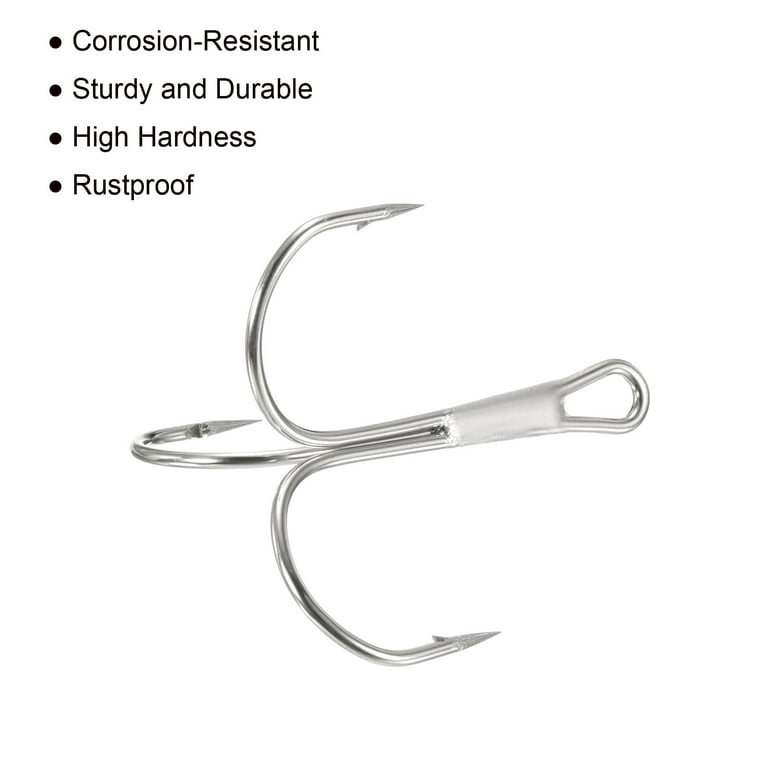 Fishing Treble Hooks 10-Pack Strong Treble Fishing Hooks - Barbed, Sharp, Round Bend For Bass & Saltwater Strong Metal Fish Hooks Fishing Treble Hooks 10-Pack Strong Treble Fishing Hooks - Barbed, Sharp, Round Bend For Bass & Saltwater Strong Metal Fish Hooks