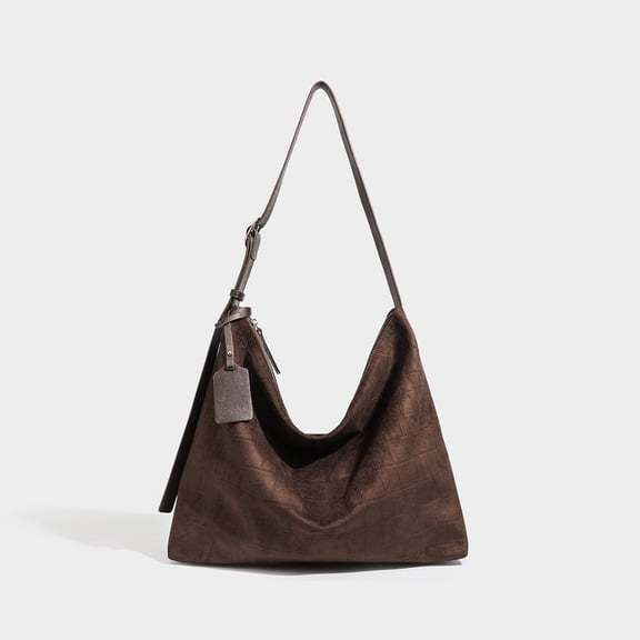 Alikpop Women's Large Hobo Shoulder Bag, Slouchy Crossbody Handbag with Adjustable Strap, Brown