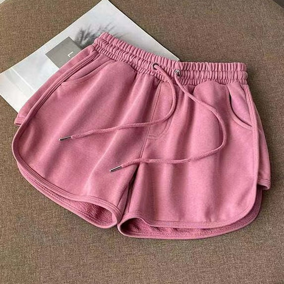 Tejiojio Active Women's Summer Clearance Fashion Womens Drawstring Casual Elastic Waist Loose Solid Shorts Pants