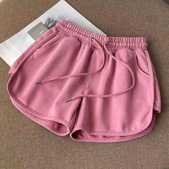 Tejiojio Active Women's Summer Clearance Fashion Womens Drawstring Casual Elastic Waist Loose Solid Shorts Pants