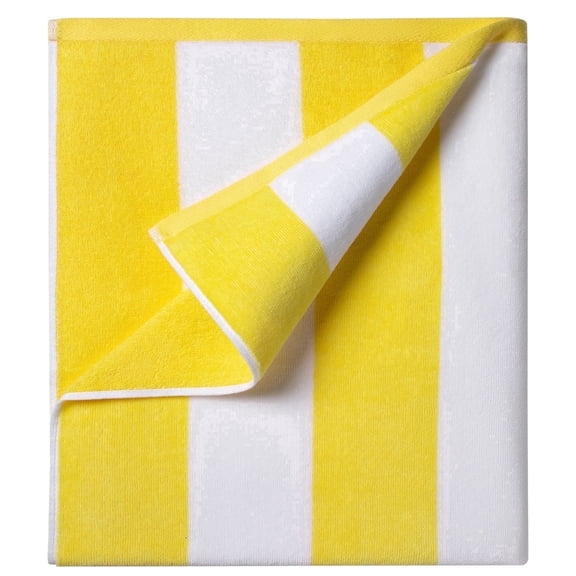 Ouxiaobai Cotton Oversized Beach Towel - 35 x 70 Inch Large Size Pool Towel, Striped Cabana Swim Towel
