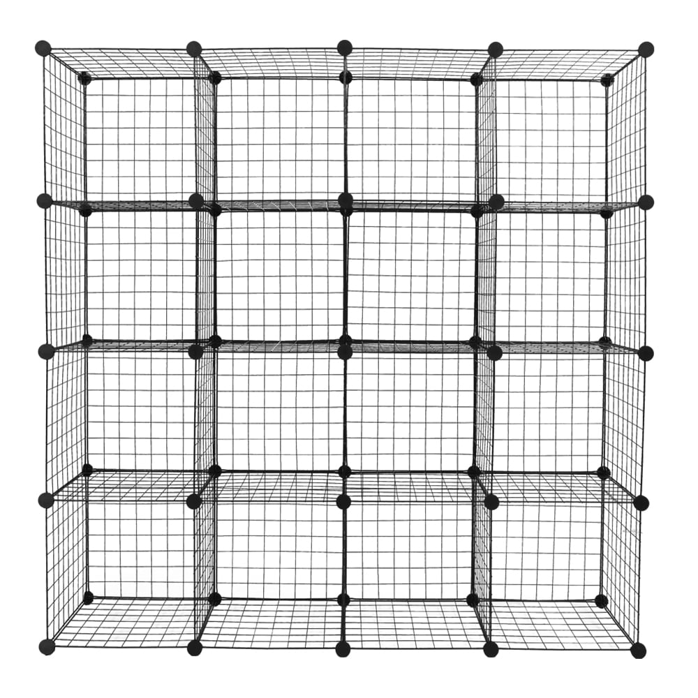 16-Cube Organizer Cube Storage Storage Shelves Wire Cube Storage Origami Shelves Metal Grid Multifunction Shelving Unit Modular Cubbies Organizer Bookcase