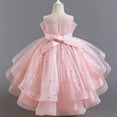 thumbnail image 4 of THDHVS Flower Girl Dress,Summer Tail Mesh Sequins Dress Flower Girl's Wedding Dress Skirt Girl's Performance Long Skirt Pink, 4 of 7