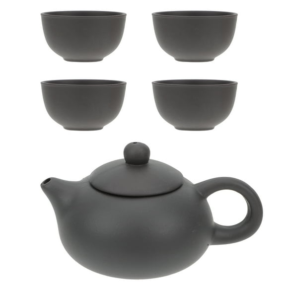 Myenne Purple Clay Teapot Drinking Cup: Chinese Tea Set Zisha Teapot Traditional Tea Kettle with 4 Cups Traditional Tea Drinking Cups
