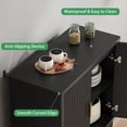 thumbnail image 5 of FANRAL 30" Wide Fluted Sideboard Buffet Cabinet with 2 Doors,Adjustable Shelves,X-Shaped Base Mid Century Modern Storage for Kitchen Living Room Dining Room,Black Storage Cabinet, 5 of 7