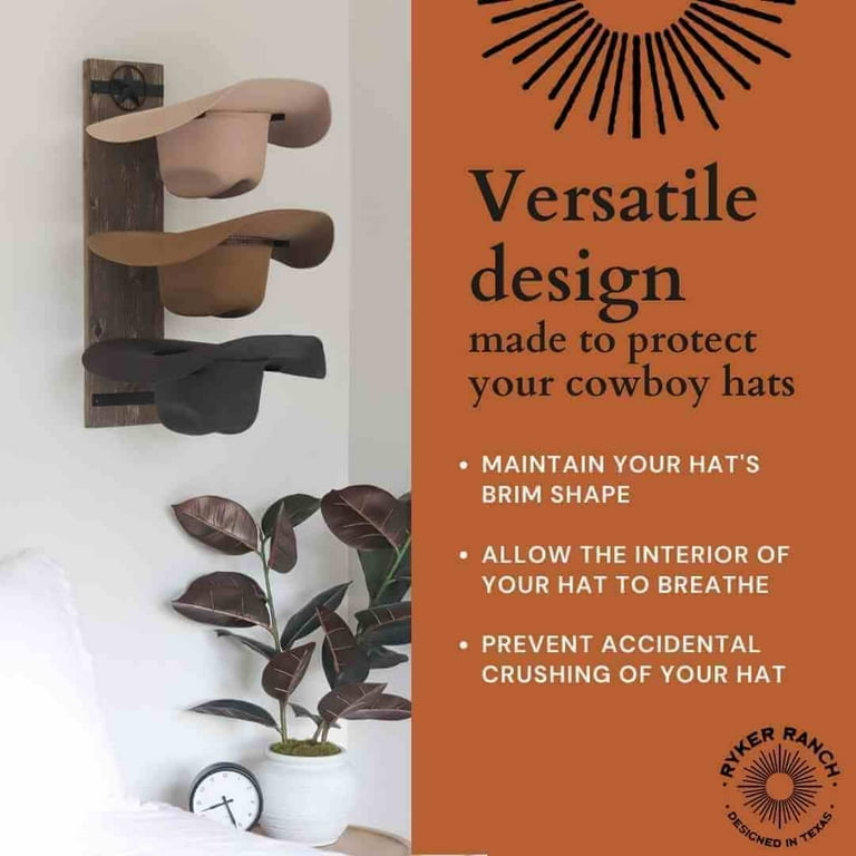 Cowboy hat Rack for Wall Western hat Rack for Cowboy Hats Rustic Wood and Metal Cowboy hat Hanger for Wall Cowboy hat Holder Walmart
