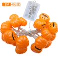 thumbnail image 1 of Lámparas Cadena Calabaza LED Luces Impermeables 16.4 Pies 40 8 Modos Naranja, 1 of 9