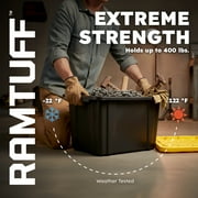 Ramtuff 4 Pack Stackable Storage Container and 4 Pack Connectable Moving Dolly