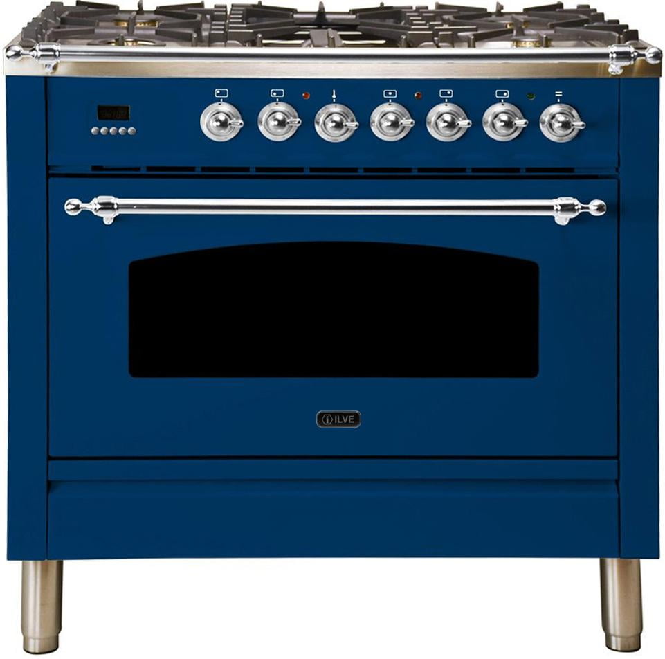 Ilve UPN90FDMPBLX Nostalgie Series 36 Inch Dual Fuel Convection