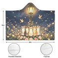 thumbnail image 3 of Cute Floral Cat Wearable Blanket Hoodies for Women Men Adults Cat Lovers Cozy Warm Beautiful Firefly Birds Cats Hooded Blankets for Home Couch Decor 60x80 Inch, 3 of 5