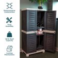 thumbnail image 3 of Sunnydaze Plastic Lockable Storage Cabinet with 3 Adjustable Shelves - Charcoal with Gray Trim - 48.75", 3 of 10