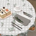 thumbnail image 4 of Fall Pumpkins Round Tablecloth 60 Inch Autumn Harvest Thanksgiving Orange White Pumpkins Buffalo Plaid Table Cloth Rustic Farmhouse Polyester Table Cover for Kitchen Dining Room Decor, 4 of 6