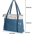 thumbnail image 3 of Women Laptop Tote Bag Work Light Patchwork Canvas 15.6" Tote Wallet Blue, 3 of 5