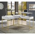 thumbnail image 4 of Pemberly Row Contemporary Wood 2-Piece Writing Desk Set in White, 4 of 8