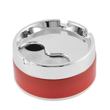 Round Ashtray - Home Metal Round Shaped Rotatable Lid Ashtray Holder Case