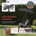 thumbnail image 3 of Pirecart 3-Seat Outdoor Porch Swing Chair with Canopy, Removable Cushions, Patio Hammock Lounge Chair for Garden, Poolside, Balcony, Gray, 3 of 8