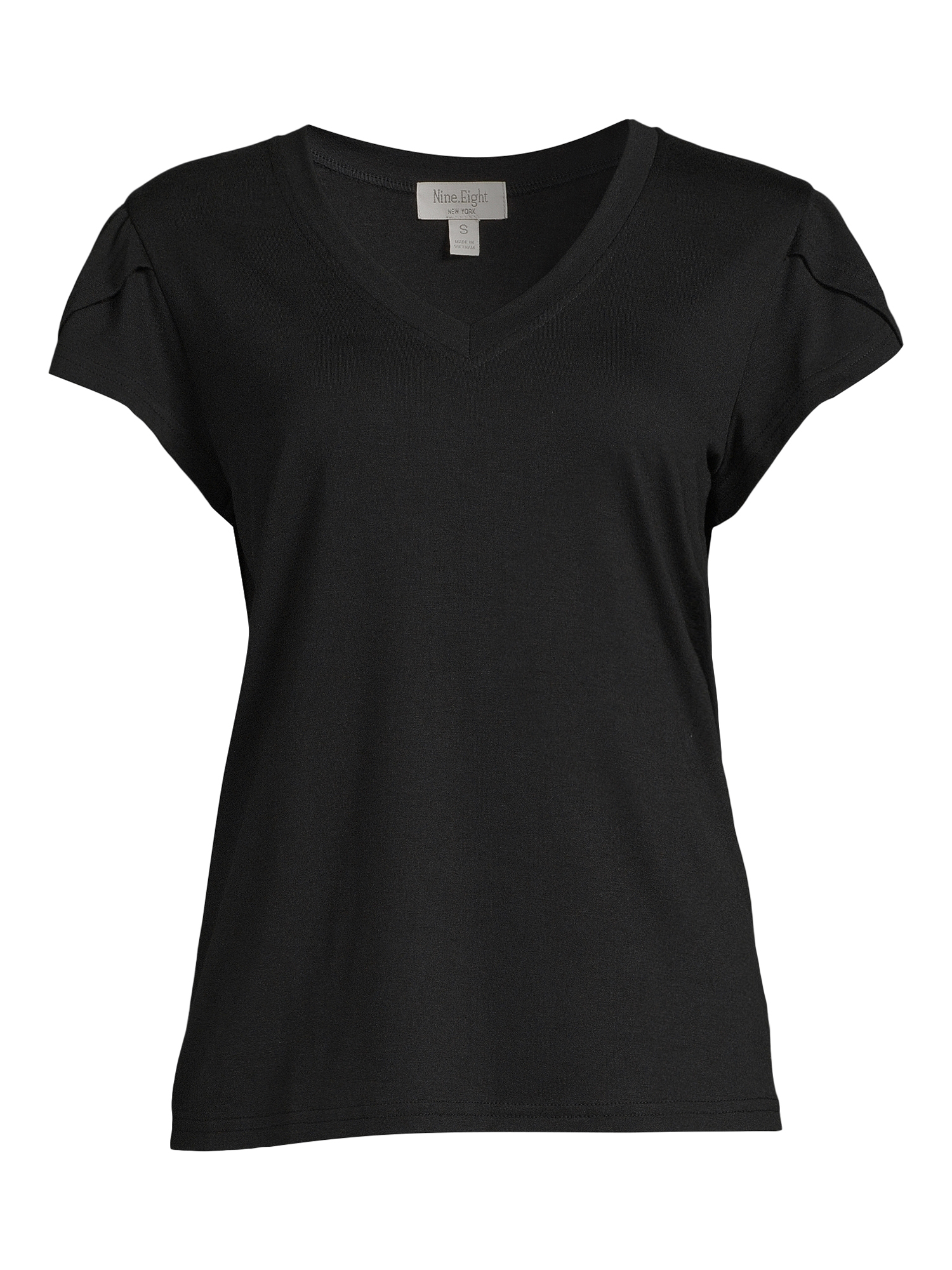 Nine.Eight Women Casual Loose Fit Basic Cap Sleeve Short Sleeve T-Shirt