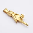 thumbnail image 4 of EHJRE Gold Stainless Gesture Pendant 50cm Chain Hippy Necklace, 4 of 5