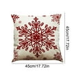 thumbnail image 3 of Merry Christmas Pillow, 17.72x17.72 Inch Red Snowflake Christmas Tree Decorative Cushion, Snowflake Holiday Pillow, Suitable For Sofa And Bed, 3 of 6