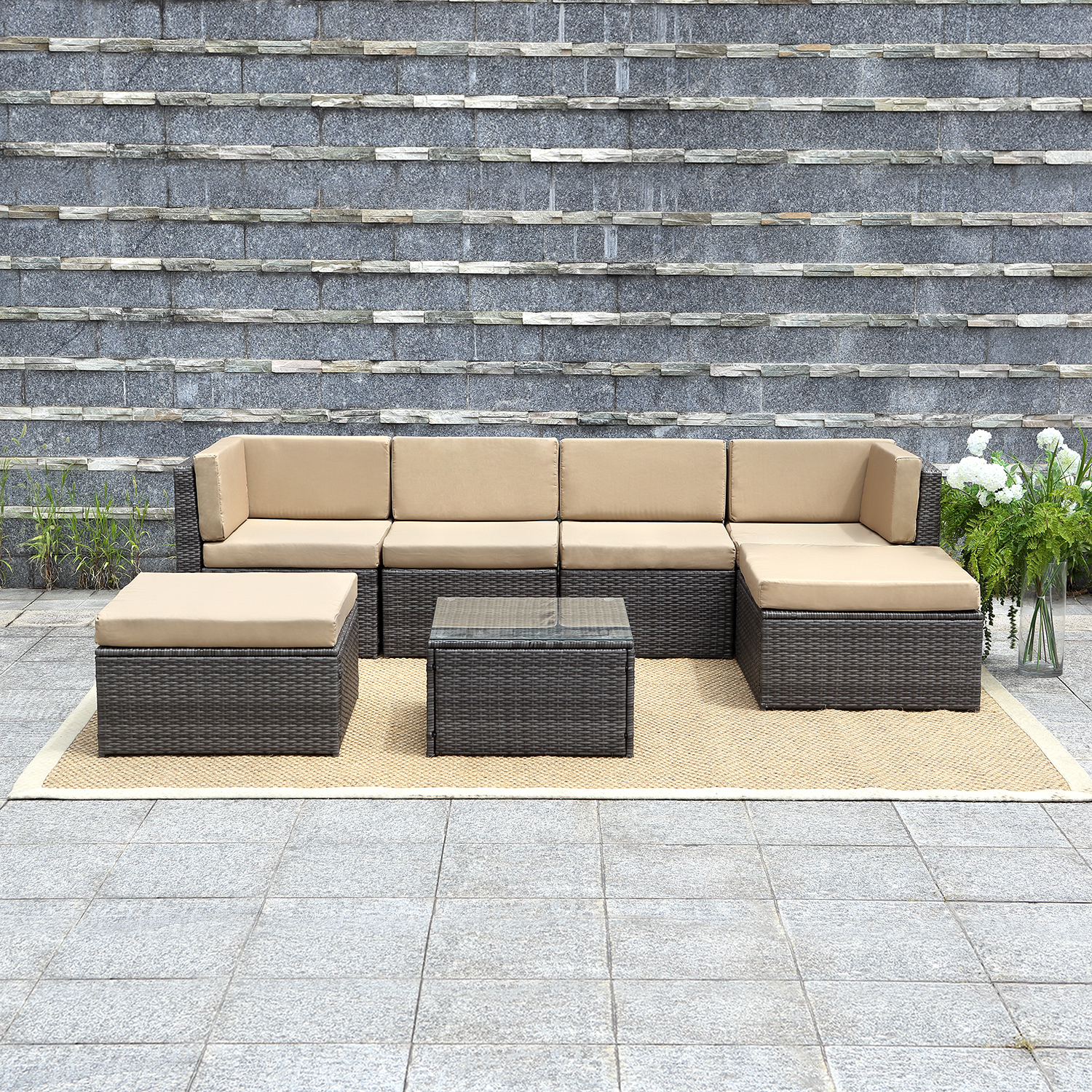 $50 Off 7 Piece Outdoor Wicker Sofa Wisteria Lane Patio Furniture Set, $549.99 Now