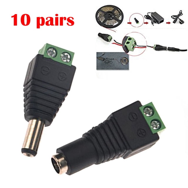 TIMIFIS Wireless Keyboard 10Pair Male Female 12V Power Source Plug Connector for Led Strip Ligh Kitchen Appliances