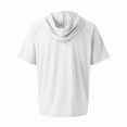 thumbnail image 4 of Short Sleeve Hoodies for Men Comfort Lightweight Athletic Gym Workout Sweatshirt Hooded Fishing Shirt Pullover Hoodie, L, 4 of 7