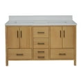 thumbnail image 7 of California 60" Double Bathroom Vanity with Blonde Veneer Cabinet and Matte White Top, 7 of 7