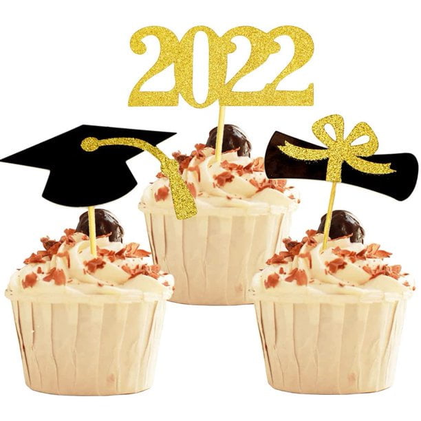 Style Set 1 60 Pieces Graduation Cupcake Toppers Class of 2019 Cupcake Topper Picks with Graduation Cap Design for Graduation Party Decoration Supplies 