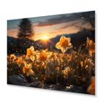 thumbnail image 2 of Designart "Daffodils landscape Sunset I" Floral Metal Art Living Room, 2 of 5