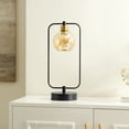 thumbnail image 5 of SAFAVIEH Jayson 23 in. Modern Black Iron Table Lamp with Amber Shade, 5 of 6