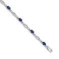 thumbnail image 3 of 14K White Gold Diamond and Sapphire Bracelet, 3 of 5