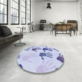 thumbnail image 4 of Ahgly Company Machine Washable Indoor Round Transitional Lavender Blue Area Rugs, 4' Round, 4 of 7