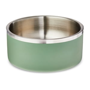 Vibrant Life Stainless Steel Double Wall Pet Bowl, 7.5 Cup, Sage