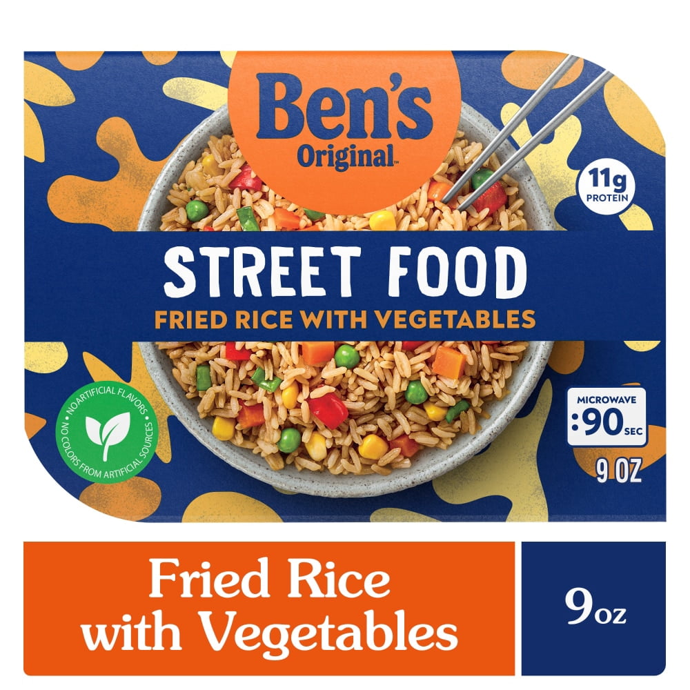 Bens Original Street Food Fried Rice With Vegetables Prepared Entrée Microwave In 90 Seconds 9 oz - 5 Pack