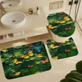 thumbnail image 6 of Green Leaf Jungle Animals Shower Curtain Waterproof Bathroom Curtain Anti-slip Bath Mat Set Toilet Rugs Carpet, 6 of 8