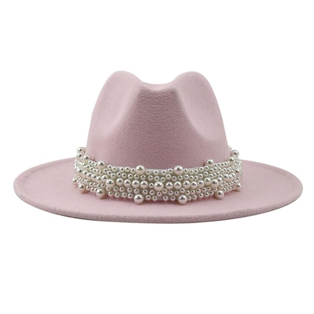Fedora Chapeau, Sombreros à Grand Bord Classiques et Stylés Rose
